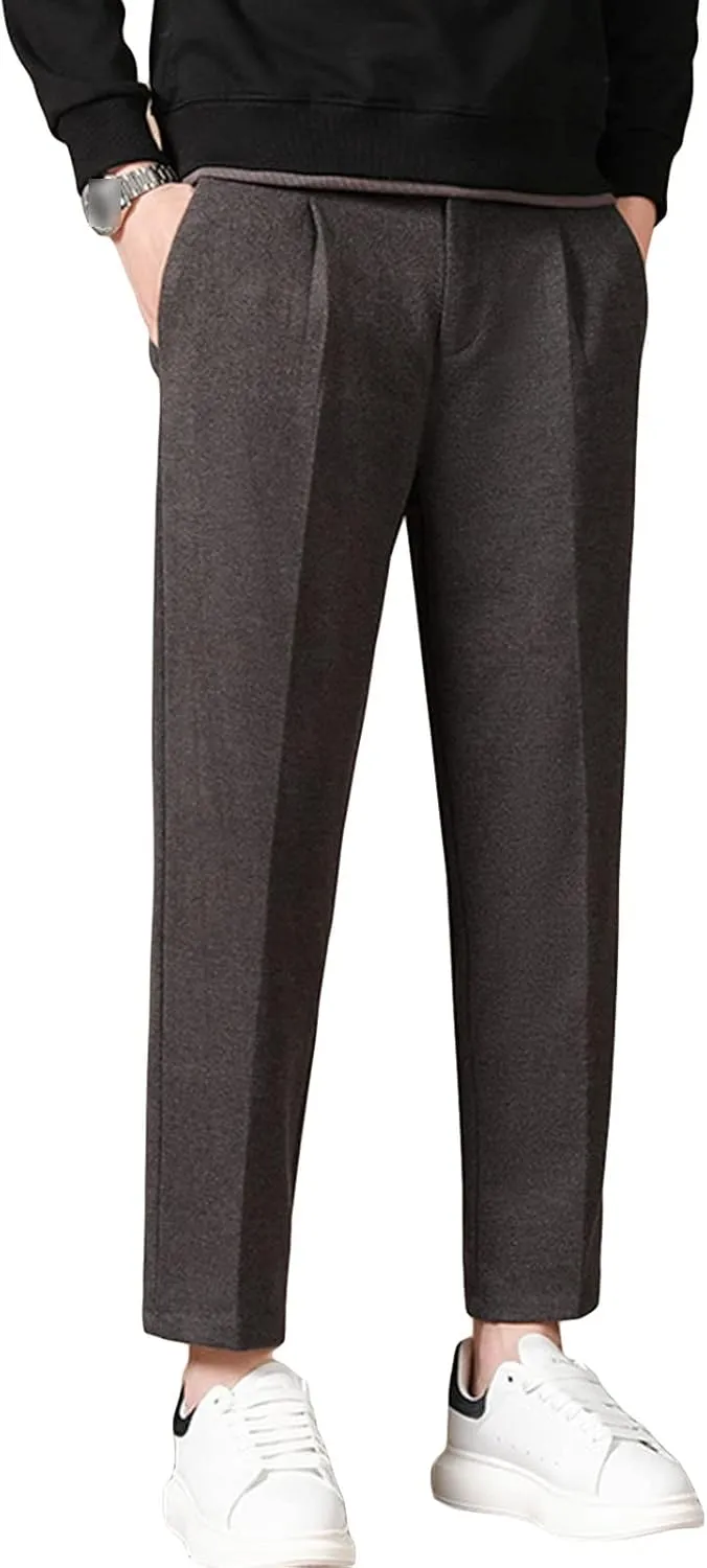 Men's Flex Flat Front Straight Fit Pant Skinny-Fit Wrinkle-Free Business Comfort Stretch Dress Chino Pant
