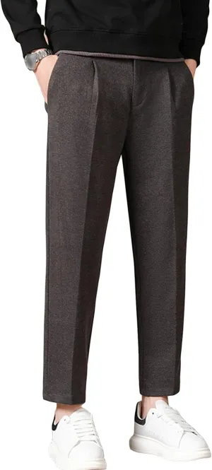 Men's Flex Flat Front Straight Fit Pant Skinny-Fit Wrinkle-Free Business Comfort Stretch Dress Chino Pant