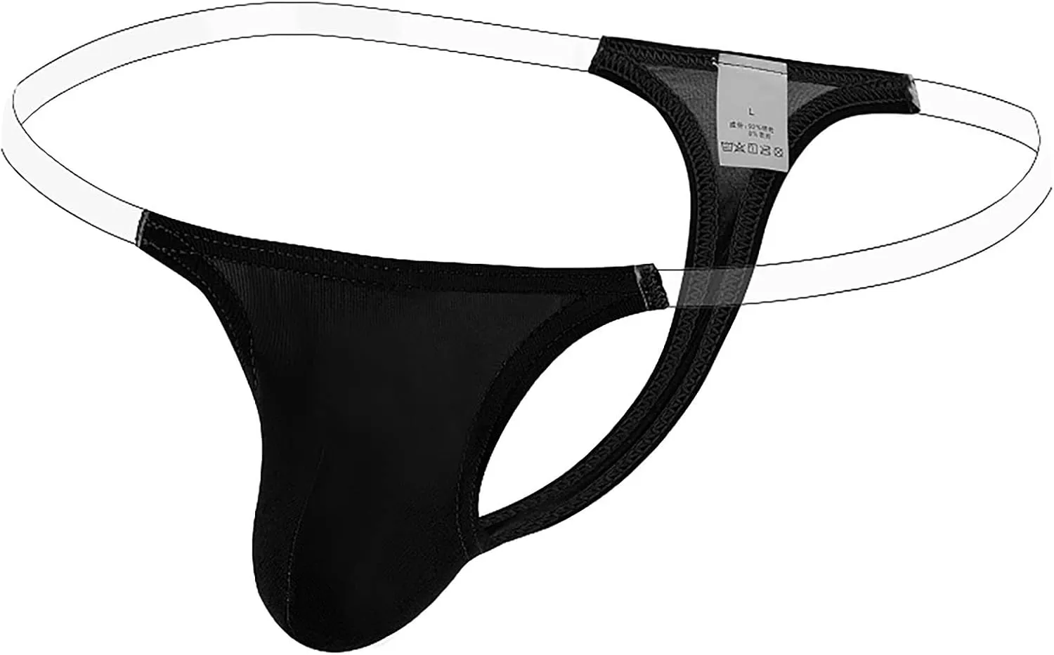 Mens G-String Thong Underwear Briefs Low Rise Sexy Lingerie T-Back Thong Bulge Pouch Panties Black
