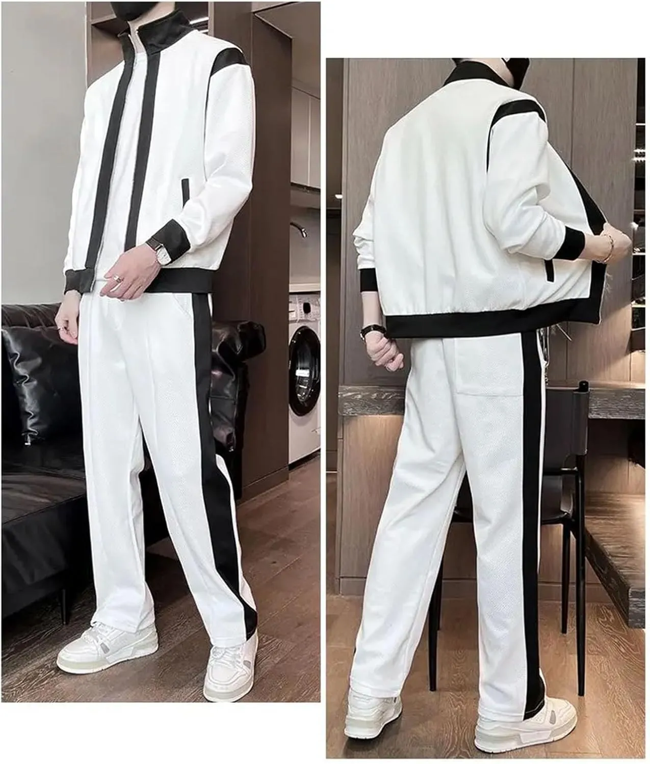 Mens Golf Pants Set Spring Summer Luxury Business Slim Fit Office Suit