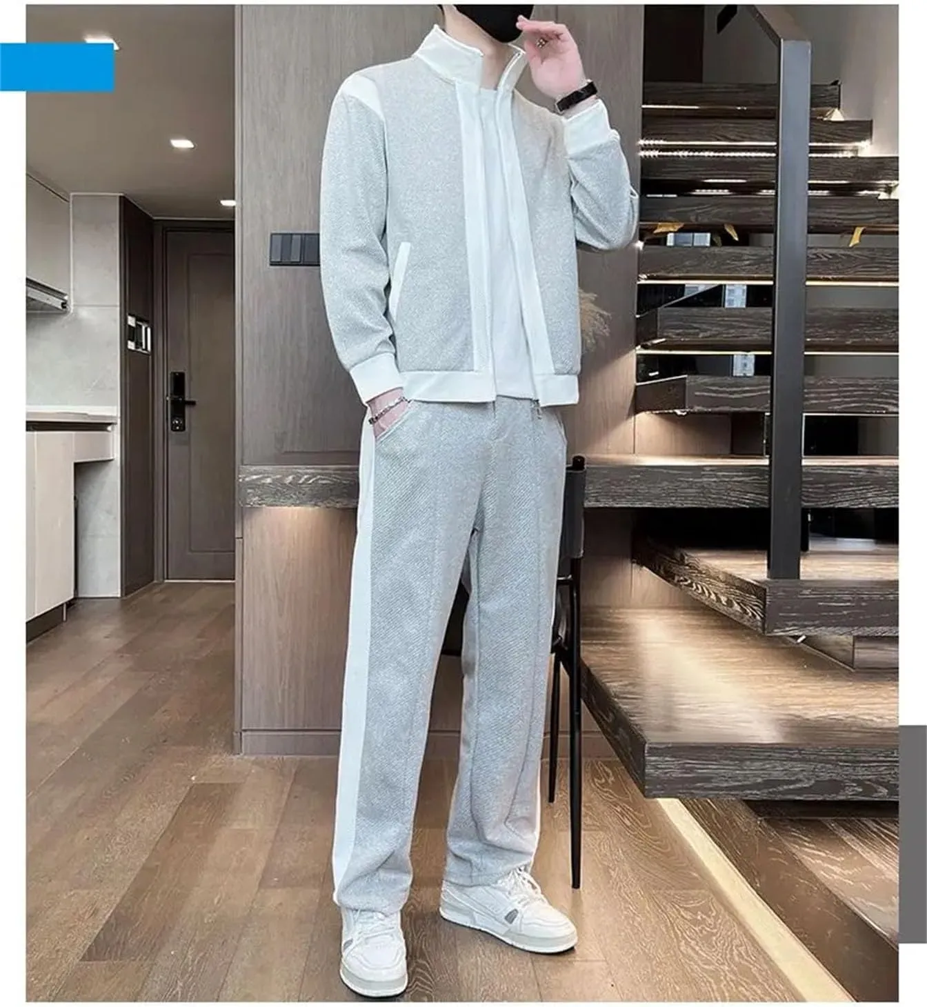 Mens Golf Pants Set Spring Summer Luxury Business Slim Fit Office Suit