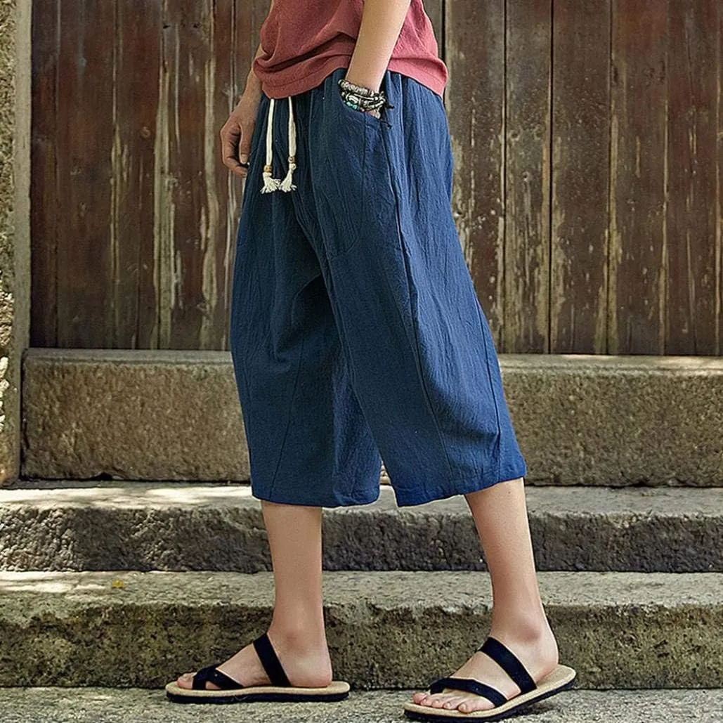 Mens Harem Pants Clearance,Casual Fashion Loose Soft Slim Fit Outdoors Sports Baggy Cropped Trousers