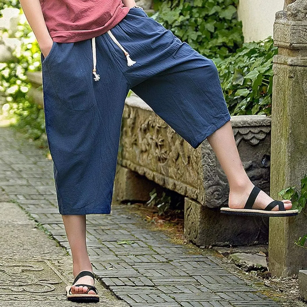 Mens Harem Pants Clearance,Casual Fashion Loose Soft Slim Fit Outdoors Sports Baggy Cropped Trousers