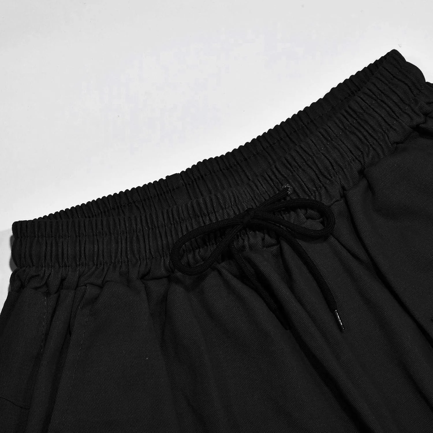 Mens Heavyweight Fleece Cargo Sweatpants Baggy Loose Fit Elastic Waist Athletic Jogger Sweatpants with Multi-Pockets