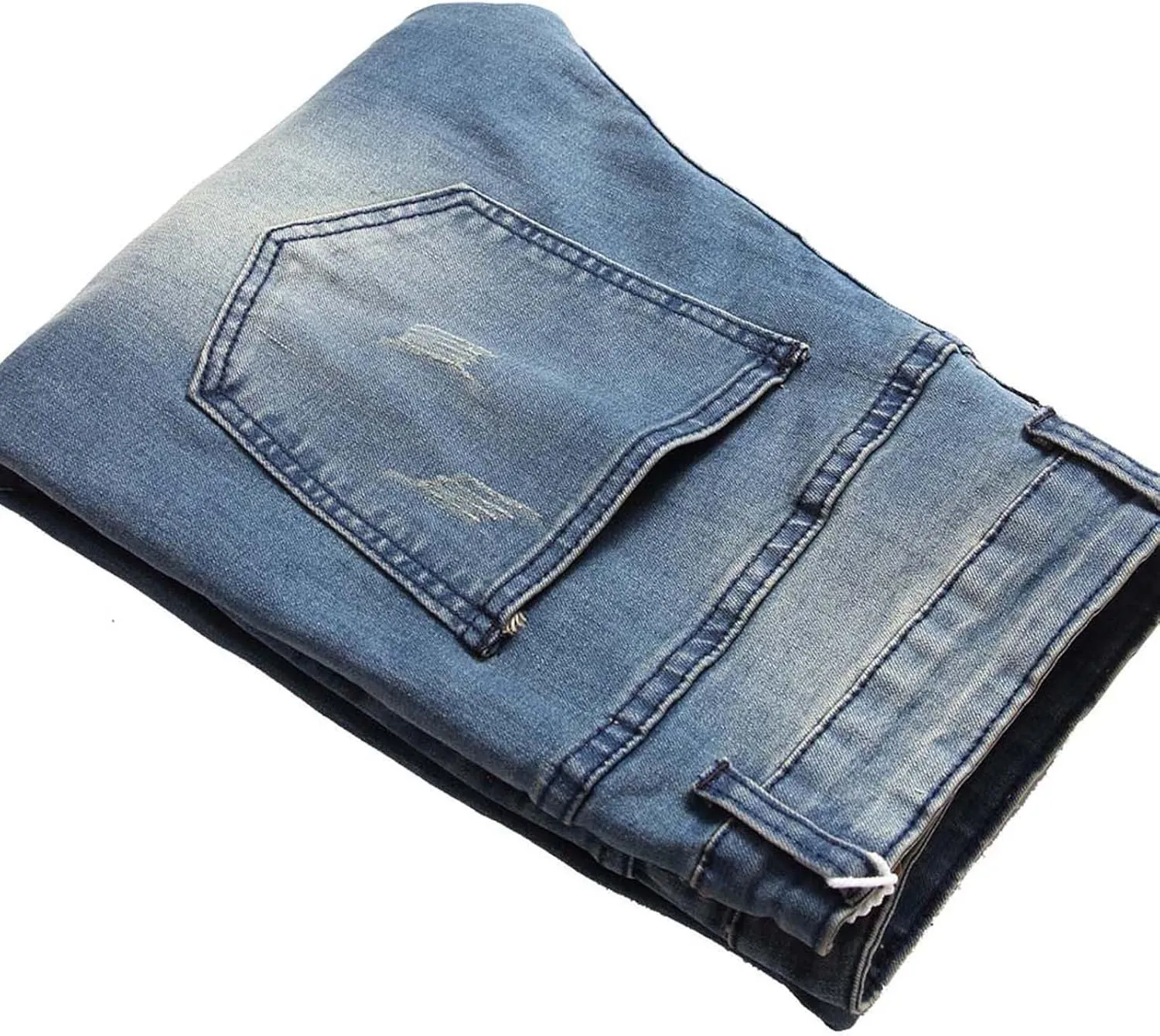 Men's Jean Ripped Slim Fit Straight Leg Denim Pants Stretch Skinny Distressed Comfort Fashion Biker Denim Pants Jeans