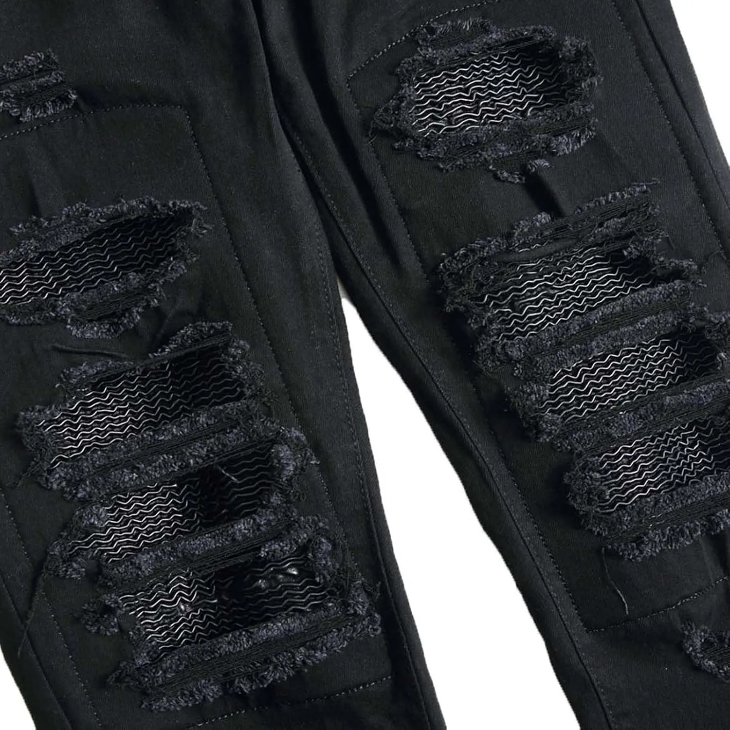 Men's Jean Ripped Slim Fit Straight Leg Denim Pants Stretch Skinny Distressed Comfort Fashion Biker Denim Pants Jeans