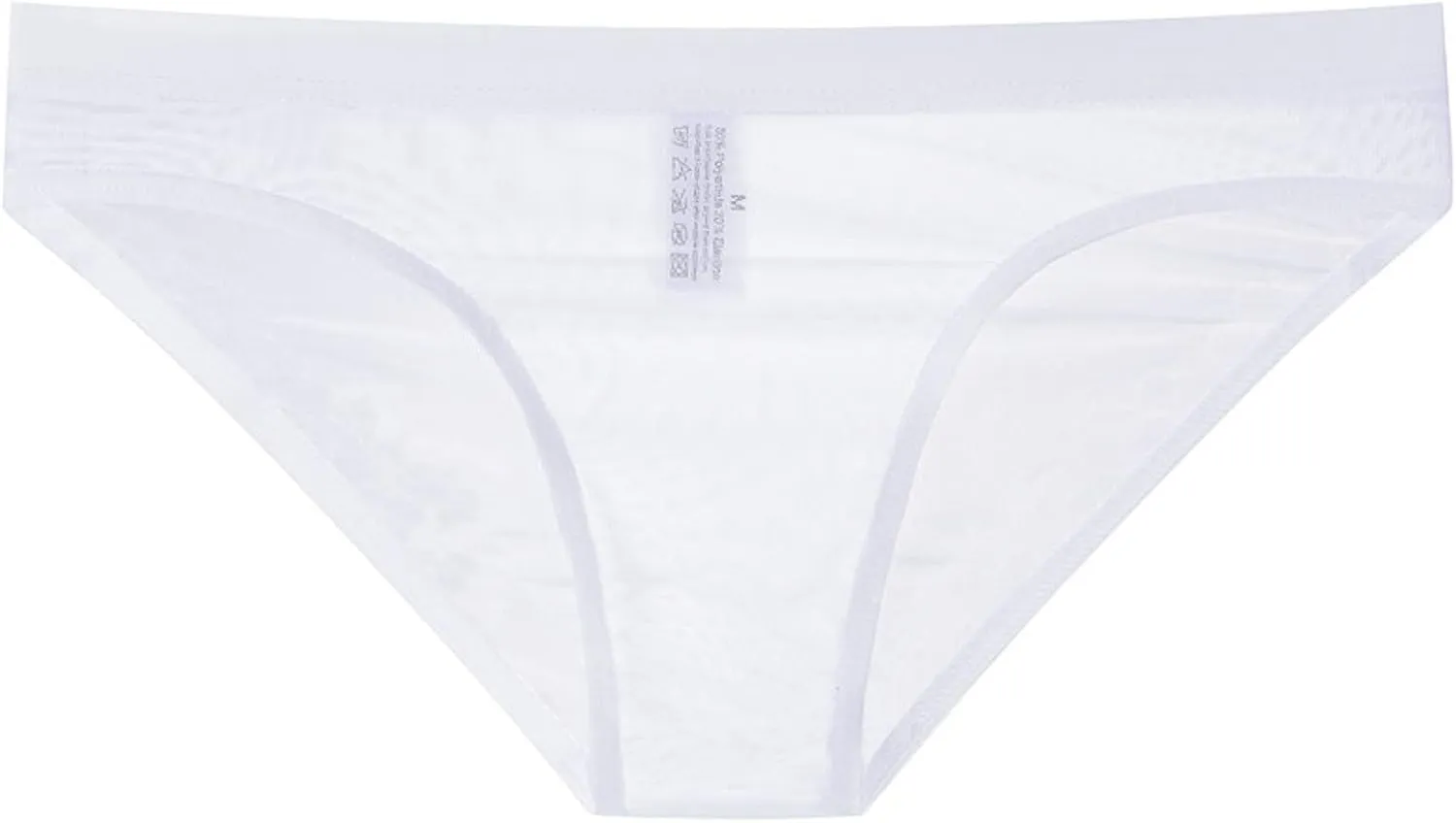 Mens Lace Panties Sexy Underwear Boxer Briefs Pouch Underwear Lingerie for Men Bikini Briefs Panties White