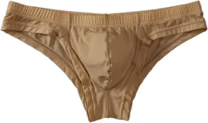 Men's Sexy Mankini Costume Suspender Thong Underwear Sexy Briefs Suspender Swimsuit Swimwear Thong Underwear for Men Beige