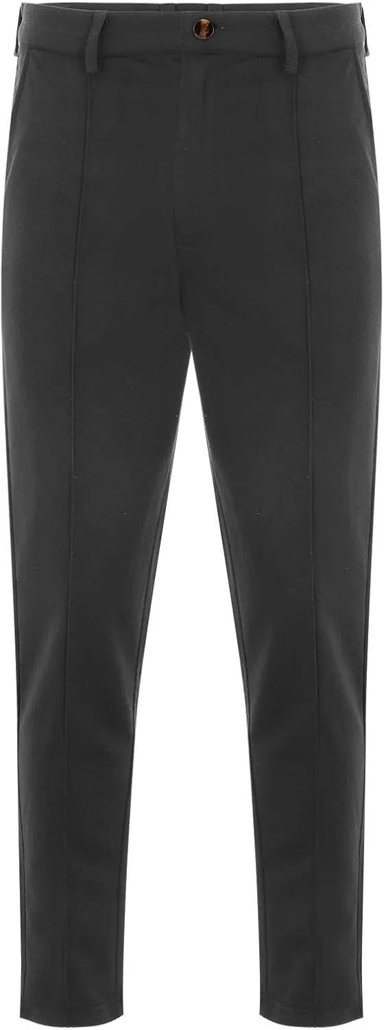Mens Slim Fit Stretch Dress Pants Flat-Front Skinny Trousers Wrinkle-Fress Comfort Chino Pants for Business Work