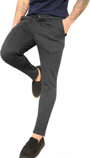 Mens Slim Fit Stretch Dress Pants Flat-Front Skinny Trousers Wrinkle-Fress Comfort Chino Pants for Business Work