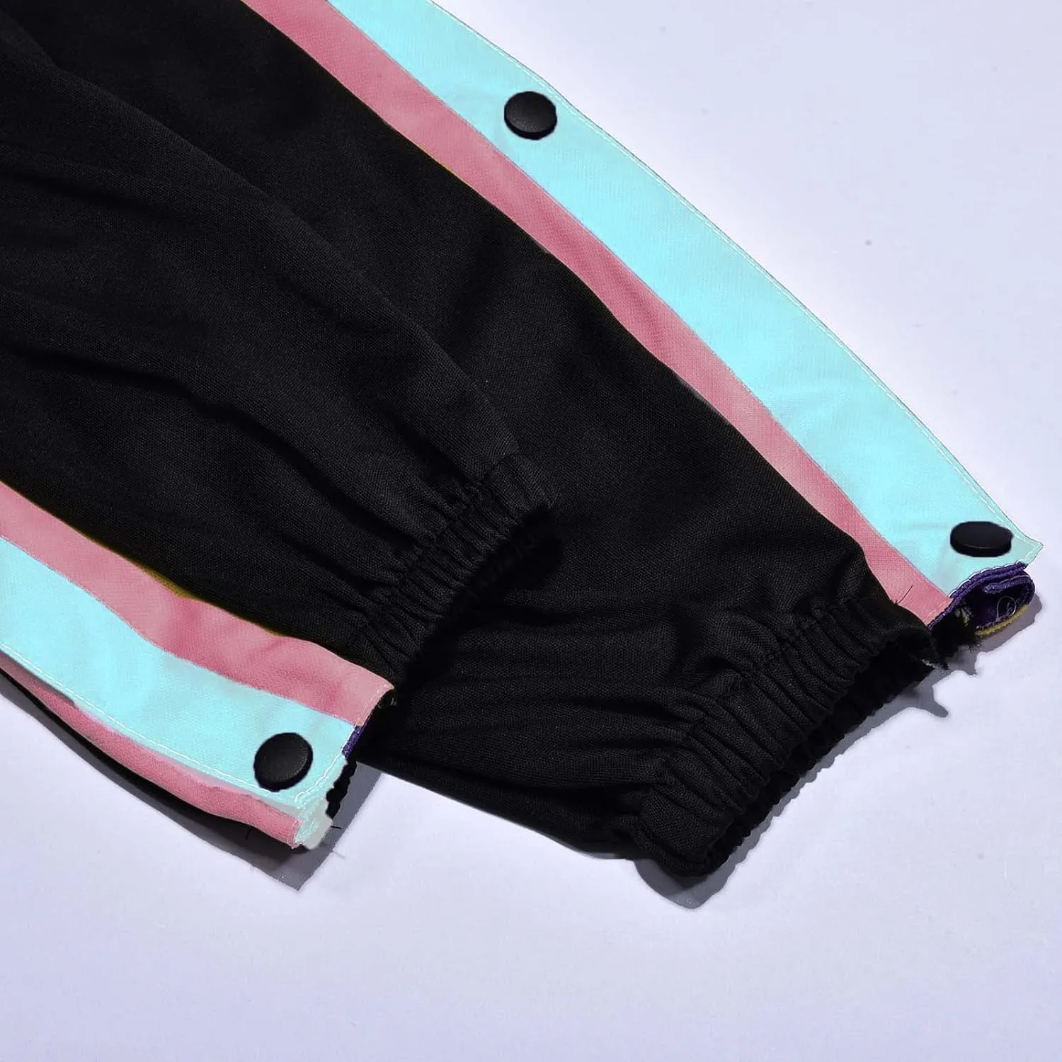 Mens Streetwear Cargo Jogger Pants Loose Fit Button Side Basketball Training Joggers with Elastic Cuffs Sweatpants