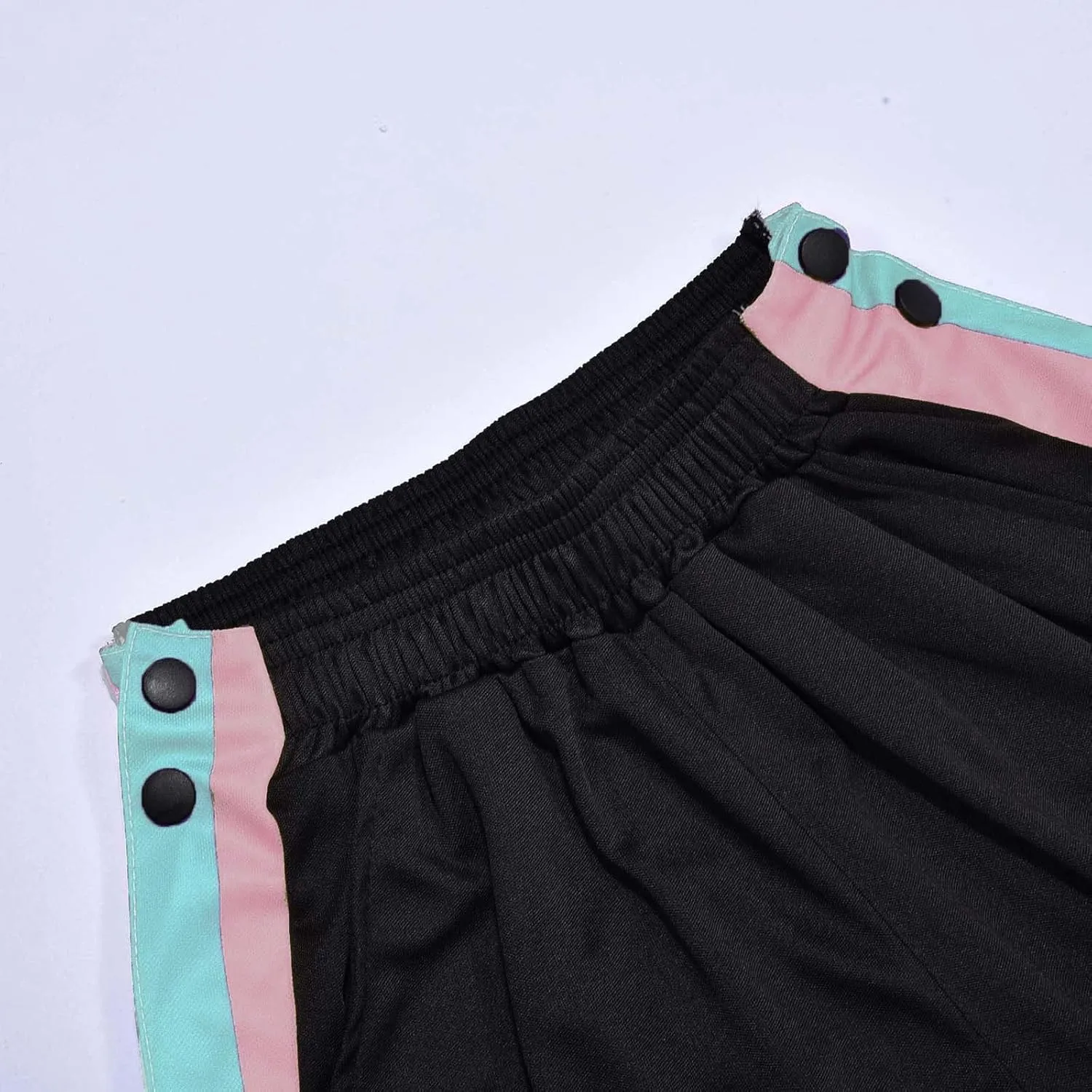 Mens Streetwear Cargo Jogger Pants Loose Fit Button Side Basketball Training Joggers with Elastic Cuffs Sweatpants