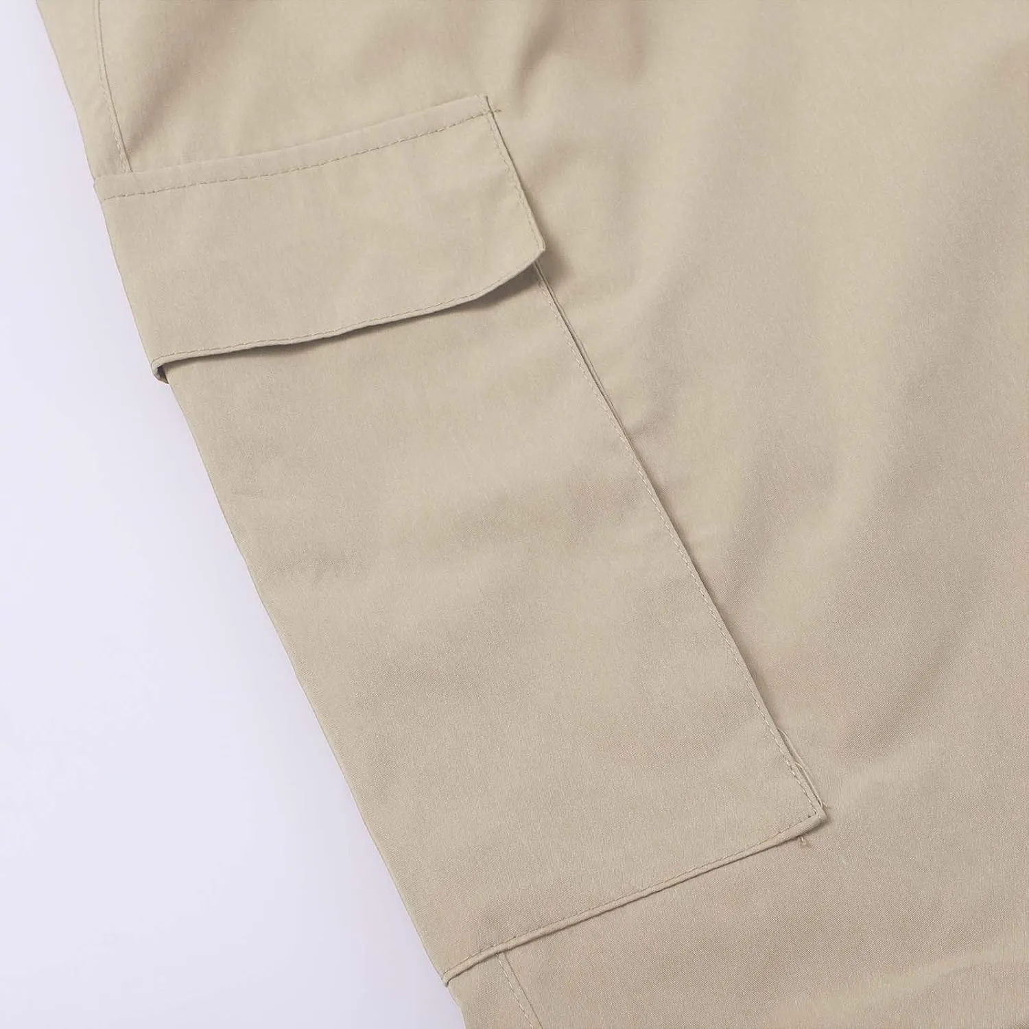 Mens Summer Yoga Pants Elastic Waist Ankle Length Cargo Pants with Multi Pockets Loose Fit Casual Cinch Bottom Trousers