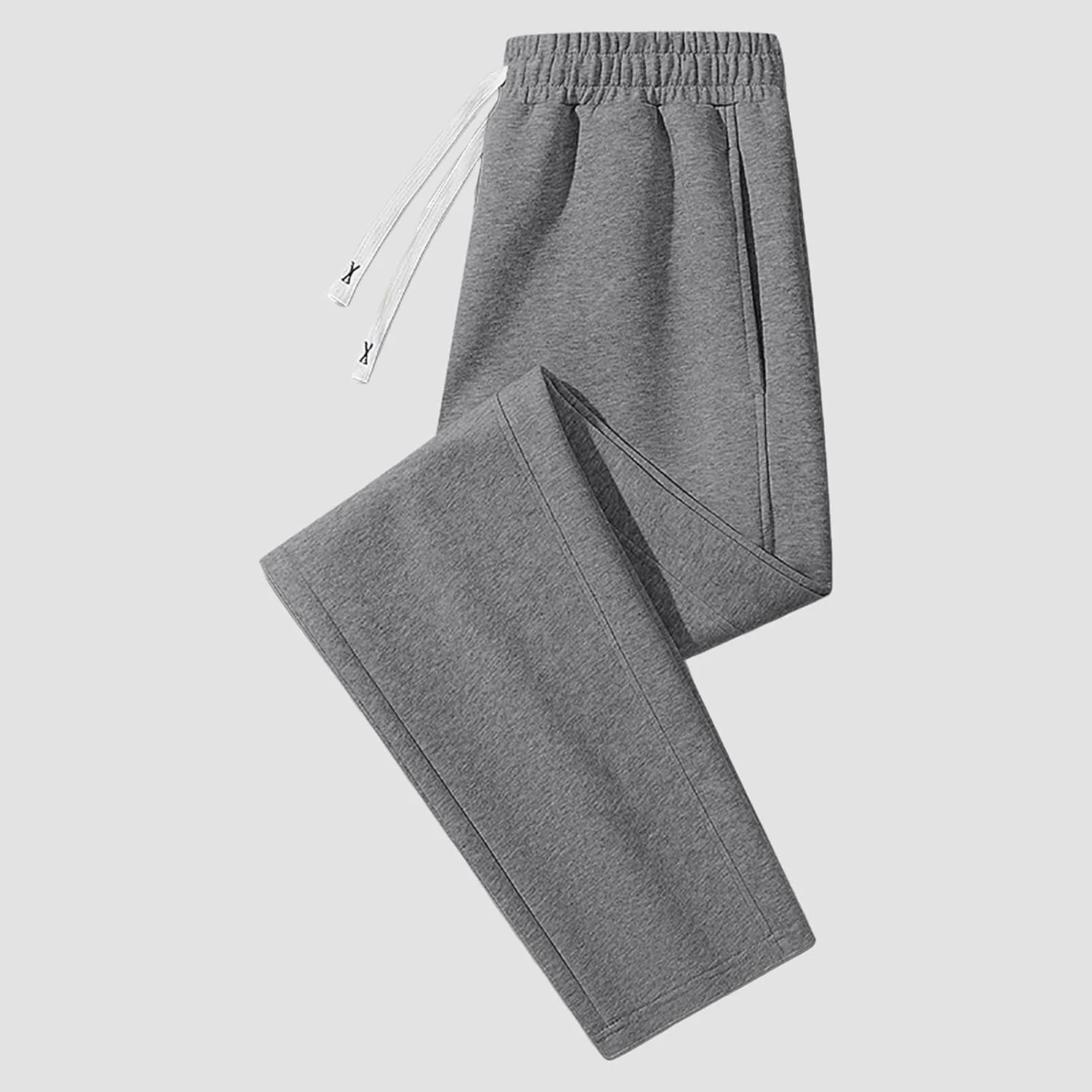 Mens Sweatpants Open Bottom Baggy Casual Drawstring Straight Leg Sweat Pants Joggers Gym Athletic Trousers