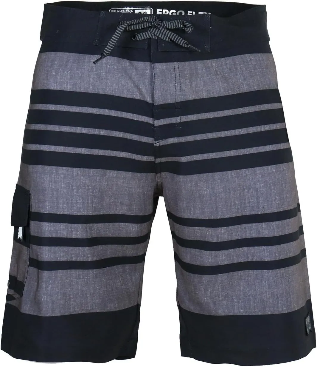 Men's Swim Trunks 22 Quick Dry Board Shorts with Key Keeper, No Mesh Lining - Perfect for Surfing & Swimming