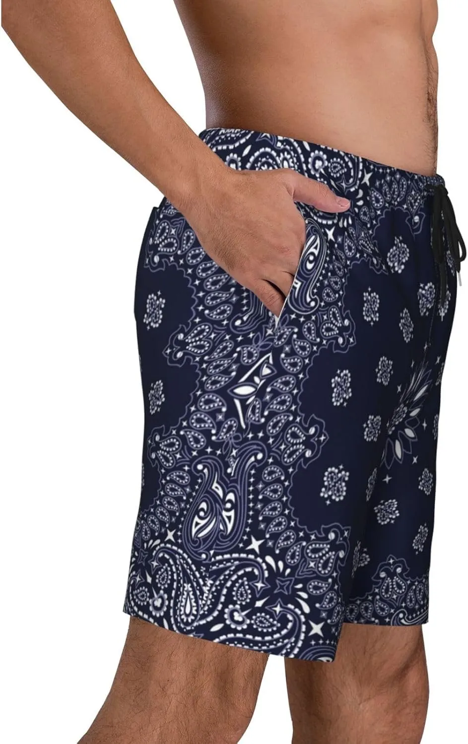 Mens Swim Trunks with Mesh Lining,Quick Dry Swimsuit Board Shorts Beach Pants Swimwear Bathing Suits