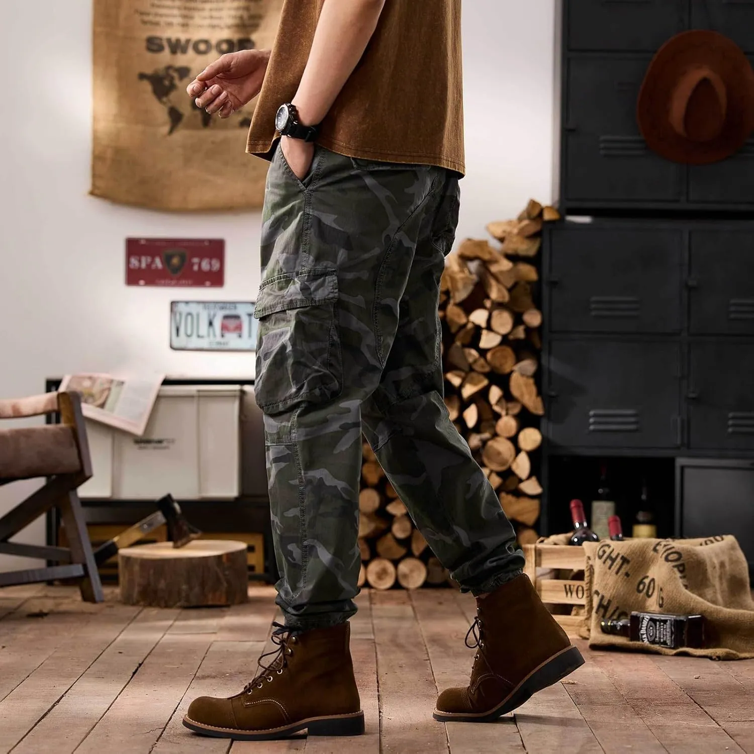 Men's Tactical Pants Ripstop Cargo Pants Lightweight Work Hiking Trousers Outdoor Pockets Fishing Military Pants