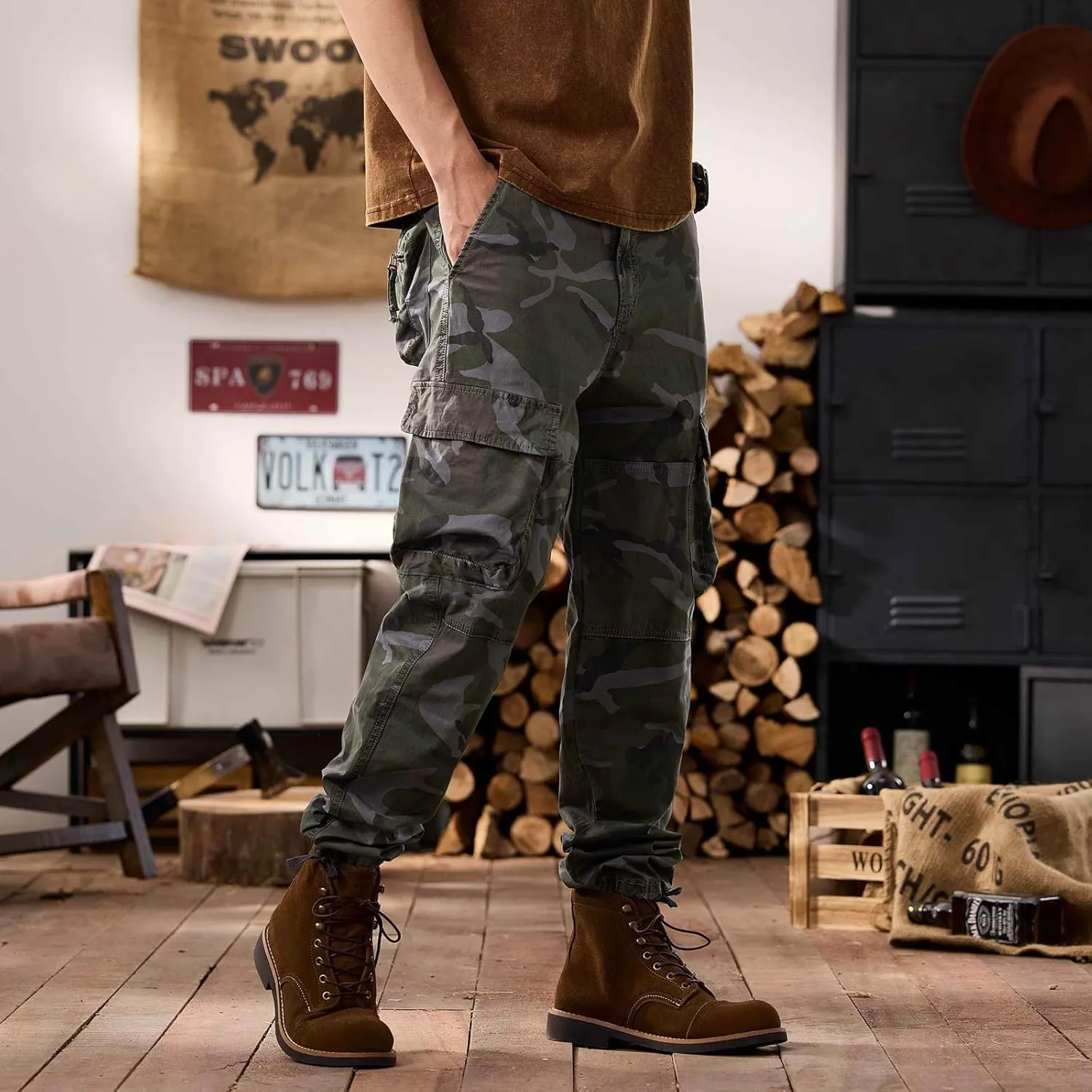 Men's Tactical Pants Ripstop Cargo Pants Lightweight Work Hiking Trousers Outdoor Pockets Fishing Military Pants