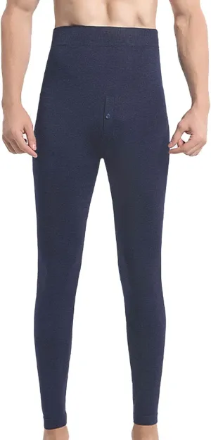 Mens Thermal Underwear Pants Lightweight Long Johns Bottoms Elastic Waist Thermal Leggings for Men Cold Weather
