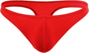 Men's Thong Underwear G-Strings Silk Bikini Underwear Pouch Athletic Panties Briefs Underwear Men's Lingerie Red