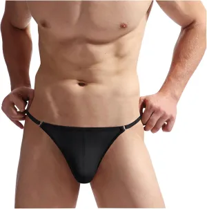 Men's Thong Underwear, Mens T-Back Thongs Sexy Low Rise G-String Briefs Bulge Pouch Underwear