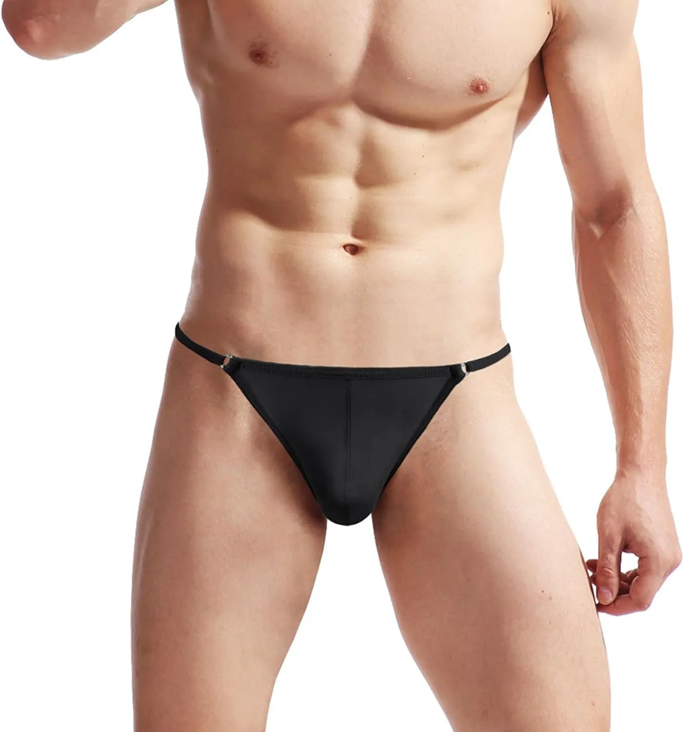 Men's Thong Underwear, Mens T-Back Thongs Sexy Low Rise G-String Briefs Bulge Pouch Underwear