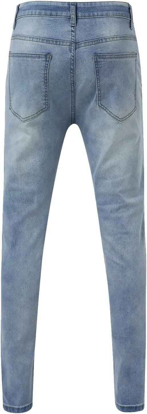 MIDOO Slim Fit Jeans for Men Ripped Distressed Straight Leg Denim Pants Fashion Comfort Pants Trousers with Pockets
