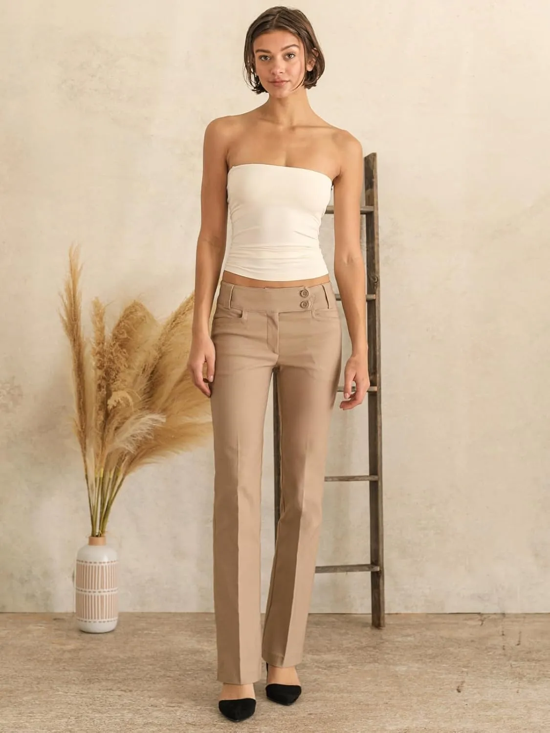 MixMatchy Women's Ultra Stretch Lux Comfort with Flex Motion Bootcut Dress Pants Work Business Office Trousers