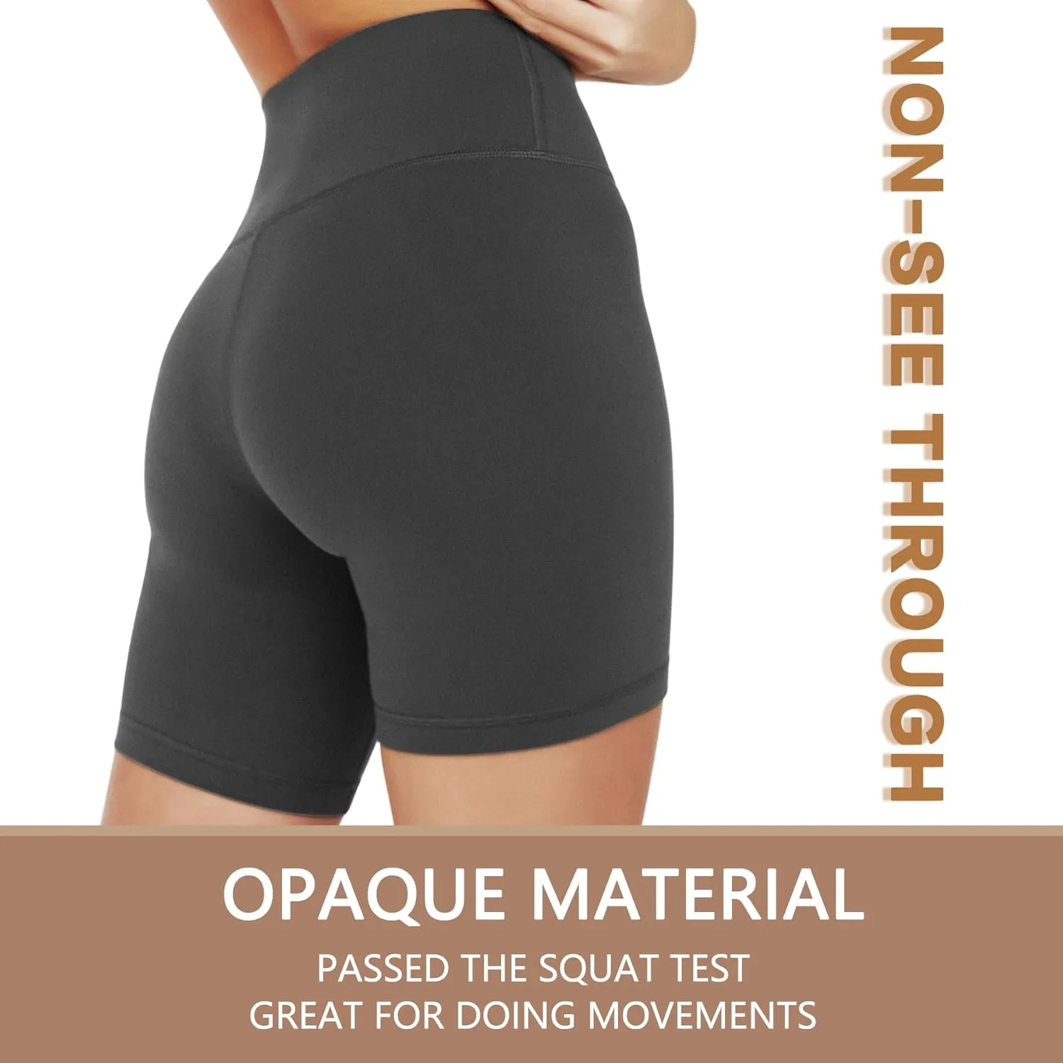 Natural Feelings Buttercloud 4 Pack Biker Shorts for Women-8" High Waist Tummy Control Workout Shorts Athletic Gym Yoga Pants
