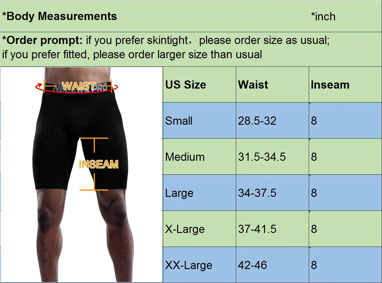 NELEUS Men's 3 Pack Performance Compression Shorts