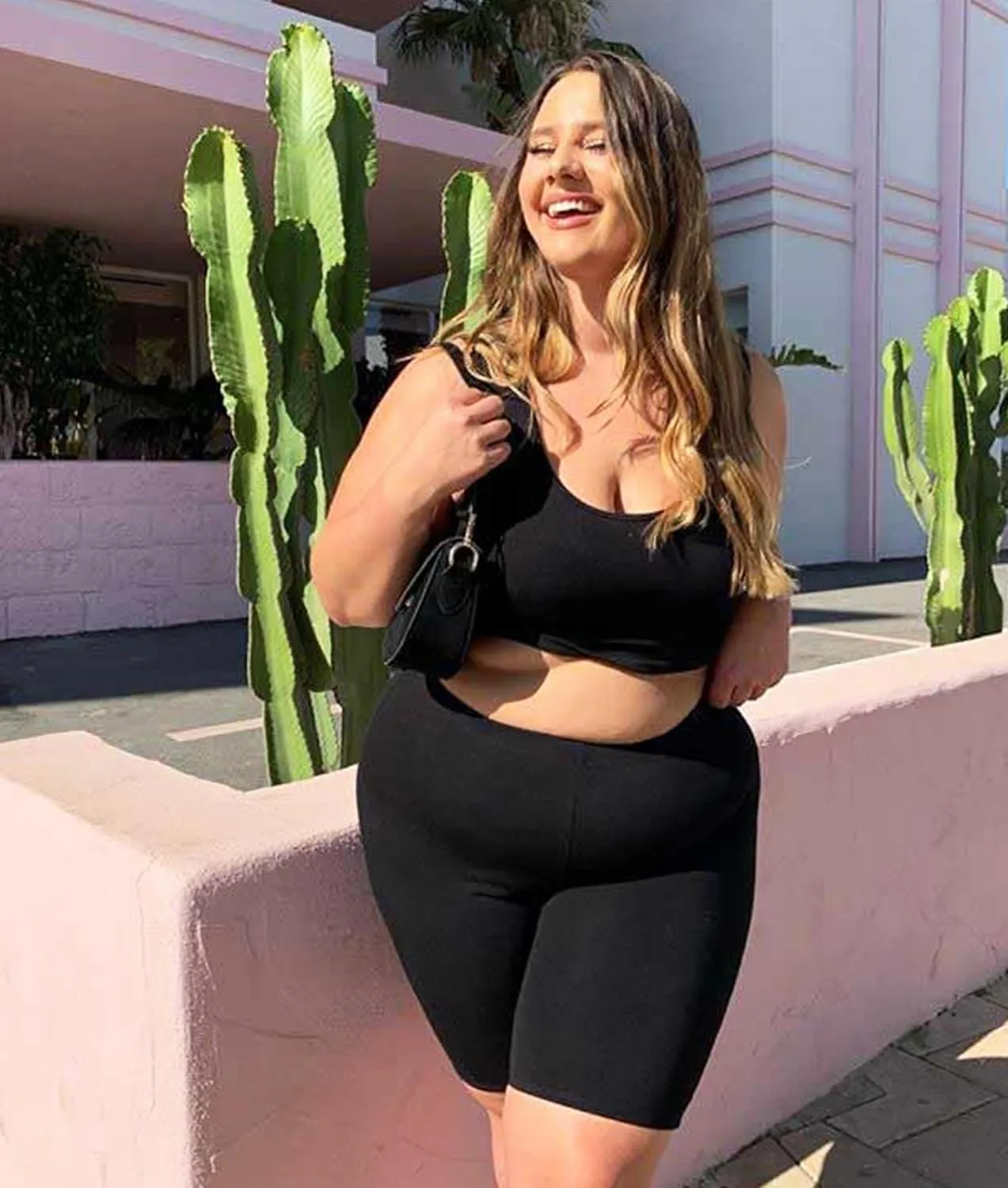 NEW YOUNG 3 Pack Plus Size Biker Shorts with Pockets for Women-High Waisted 8" Yoga Pants Workout Shorts