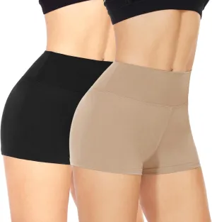 NexiEpoch 2 Pack Biker Shorts for Women - 3"/5"/8" Booty Volleyball High Waisted Black Spandex Shorts for Yoga Dance Workout