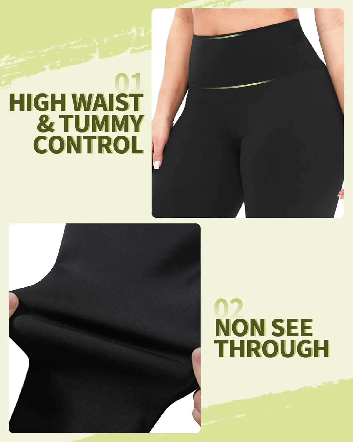 NexiEpoch Leggings for Women Plus Size-High Waisted L-XL-6XL Tummy Control Soft Yoga Pants for Workout Running