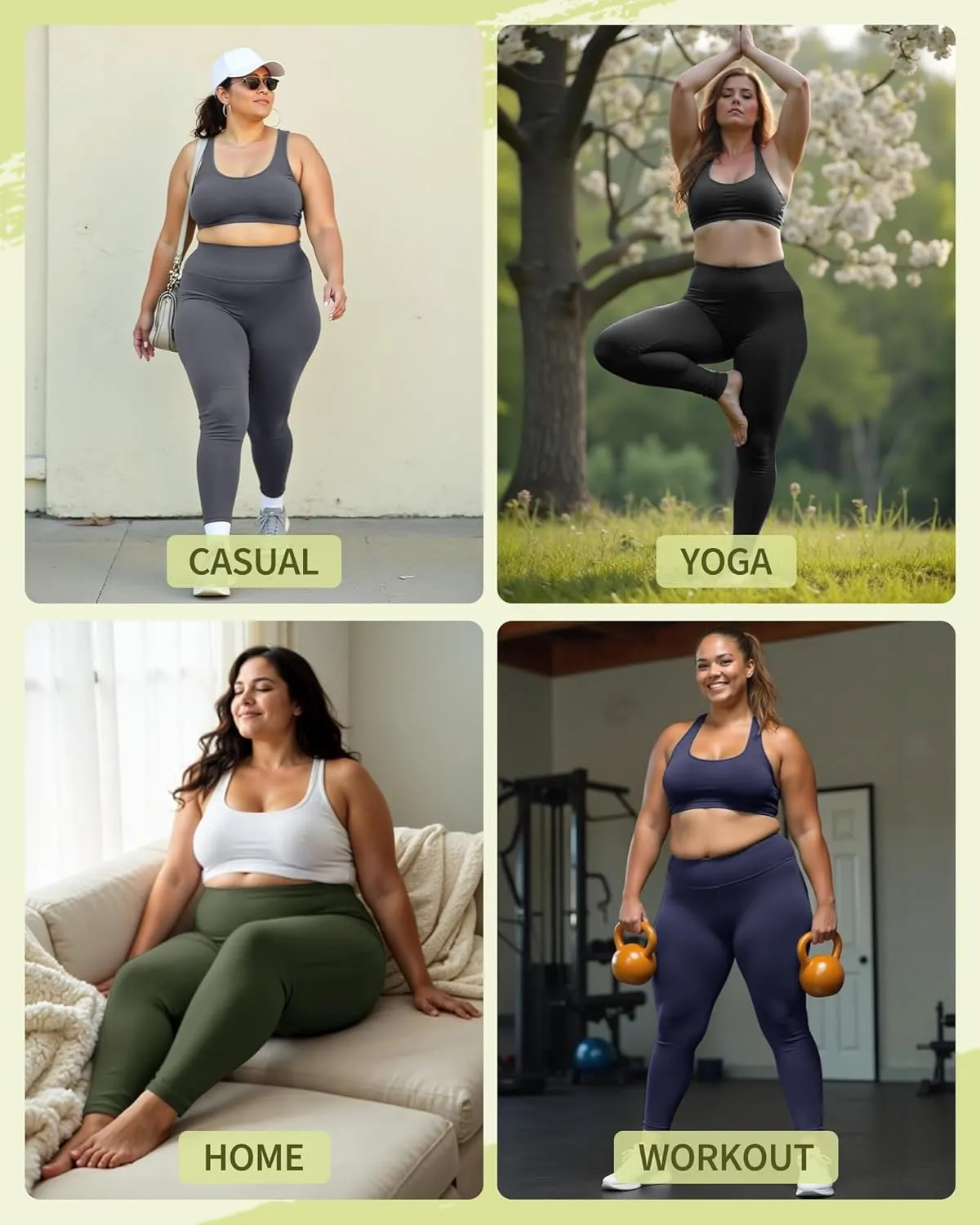 NexiEpoch Leggings for Women Plus Size-High Waisted L-XL-6XL Tummy Control Soft Yoga Pants for Workout Running