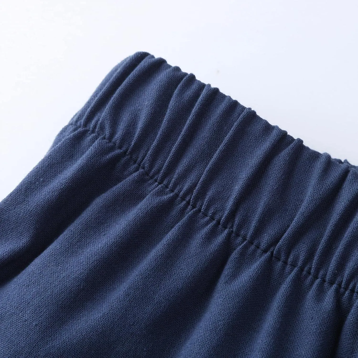 Nyybw High Waist Wide Leg Pants for Women Casual Crop Dress Pants Stretch Cotton Linen Pull On Office Capris Work Trousers