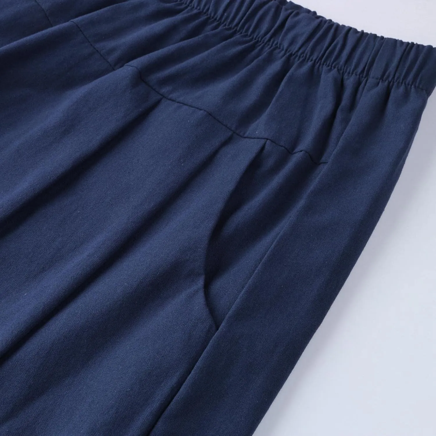Nyybw High Waist Wide Leg Pants for Women Casual Crop Dress Pants Stretch Cotton Linen Pull On Office Capris Work Trousers