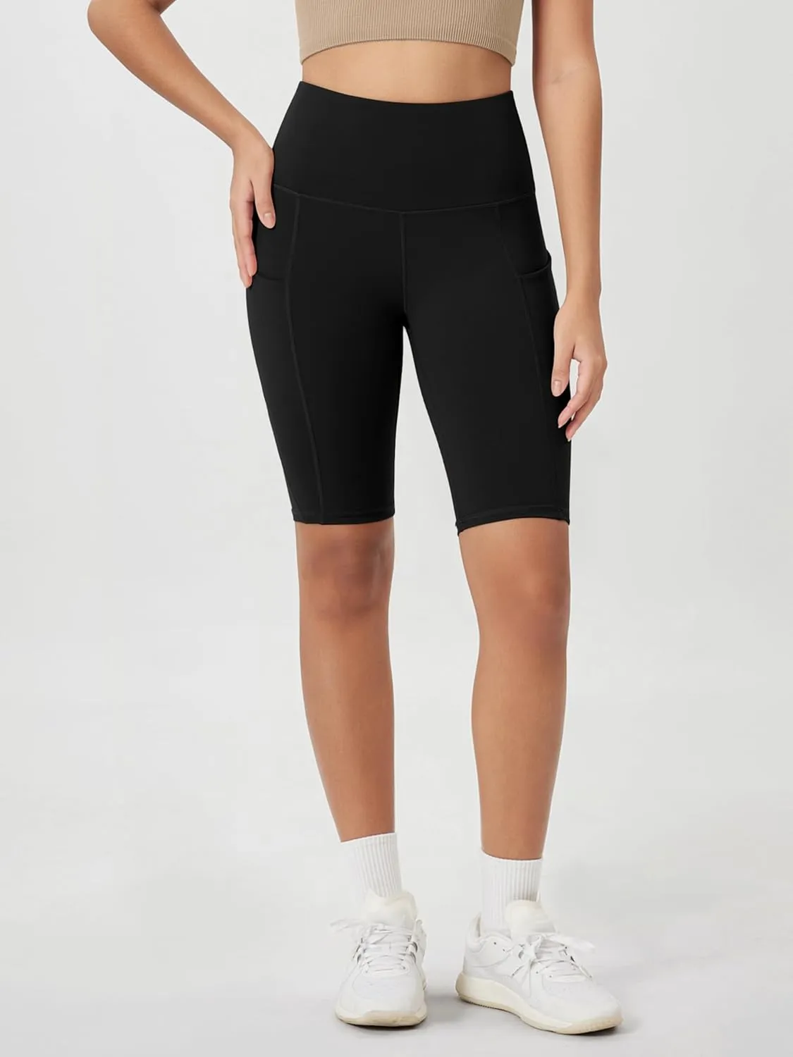 ODODOS Women's Tummy Control Biker Shorts 2.0 with Pockets High Waist Athletic Workout Yoga Shorts-5" / 8" / 10" Inseam