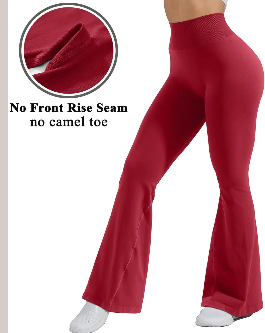 OMKAGI Butt Lifting Flare Leggings for Women Tummy Control Wide Leg Flared Yoga Pants