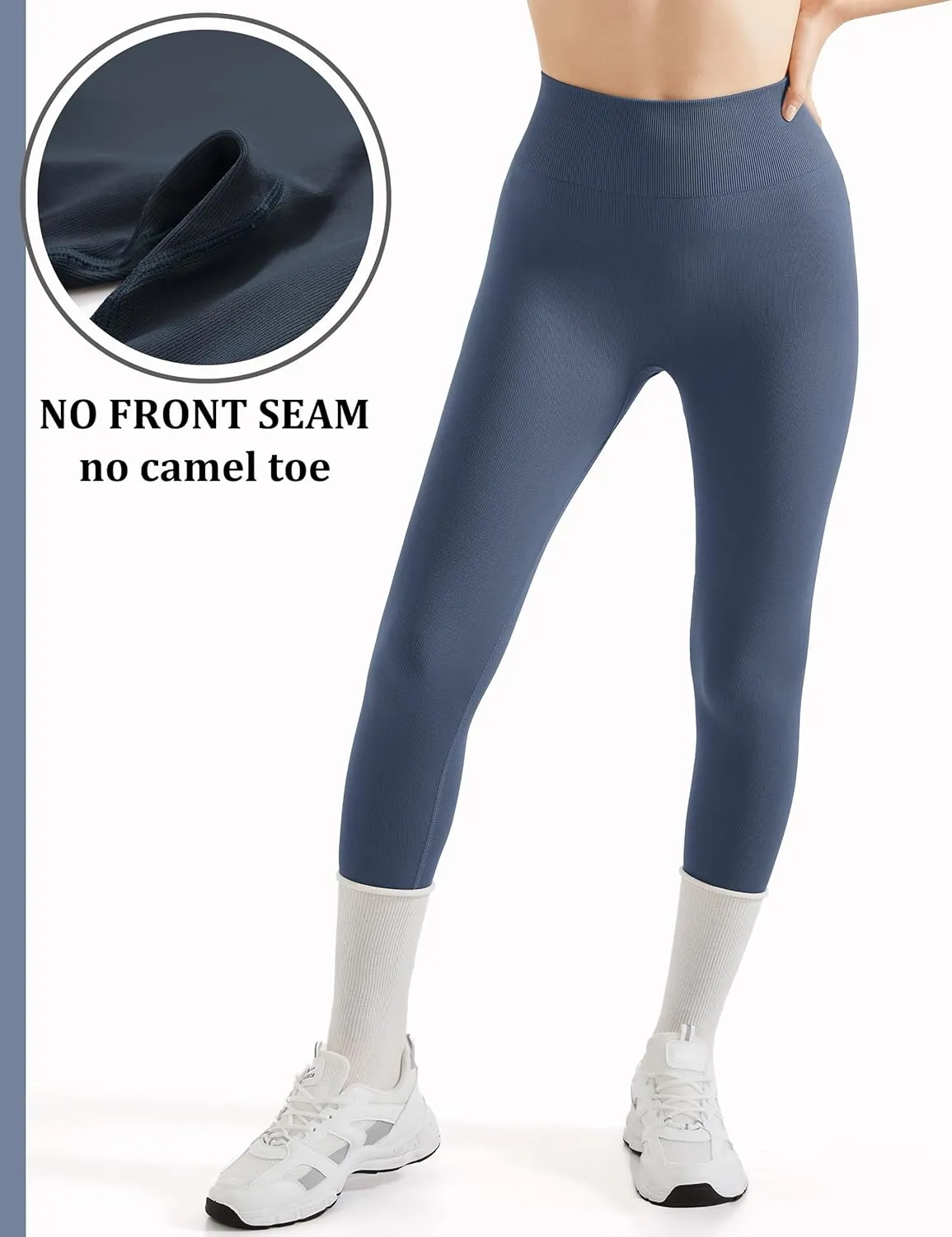 OMKAGI Smile Butt Lifting Workout Leggings for Women High Waisted Seamless Compression Yoga Pants