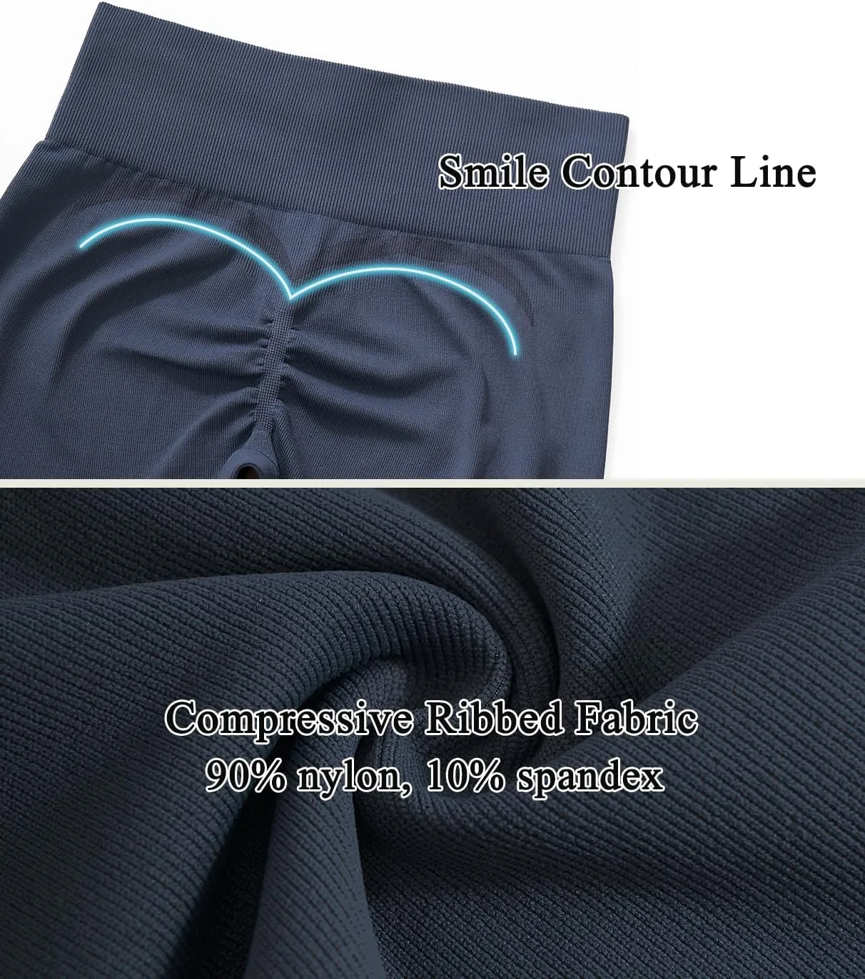OMKAGI Smile Butt Lifting Workout Leggings for Women High Waisted Seamless Compression Yoga Pants