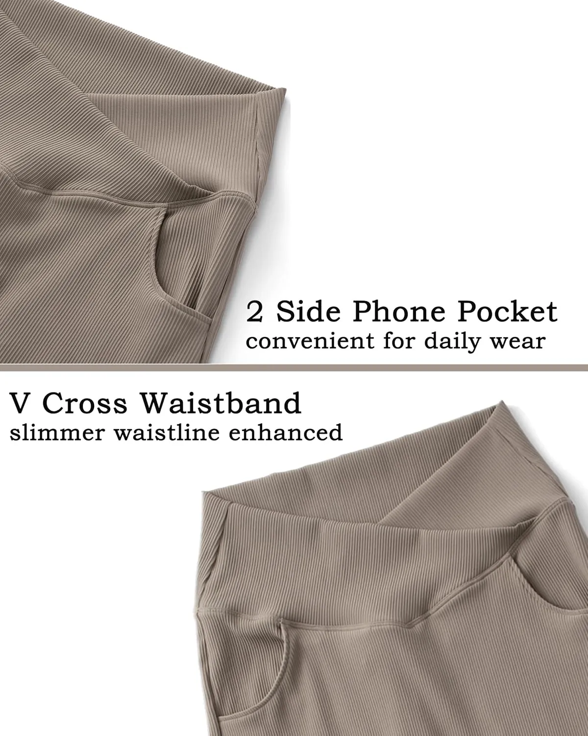 OMKAGI V Waist Flare Leggings for Women Tummy Control Wide Leg Yoga Pants with Pockets