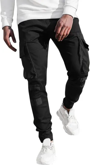 Pantalones para Hombre Chinos Cotton Slim Fit Fitness Workout Casual Jogging Bikers with Pocket Men Sport Running Cargo Pants