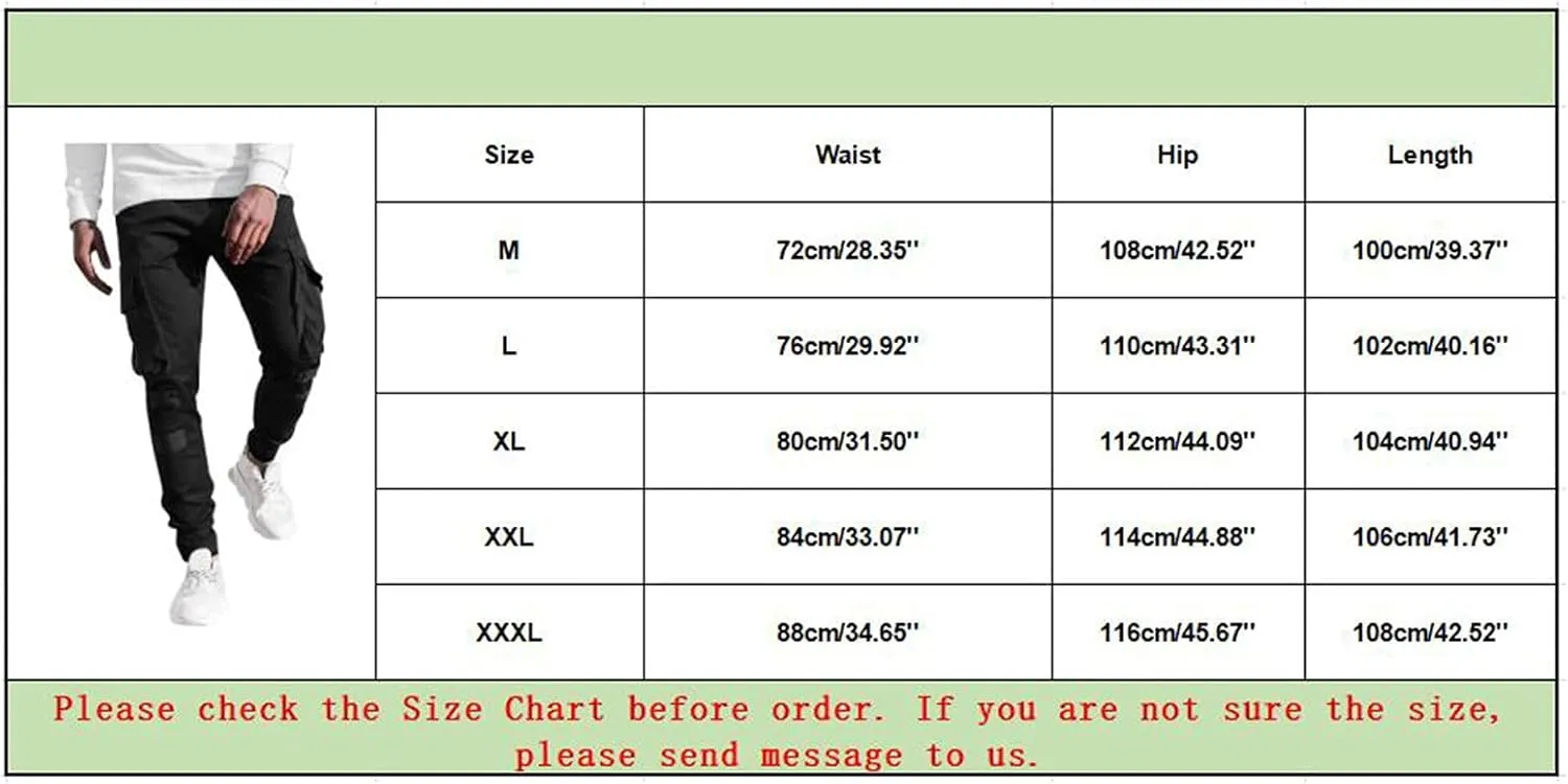 Pantalones para Hombre Chinos Cotton Slim Fit Fitness Workout Casual Jogging Bikers with Pocket Men Sport Running Cargo Pants