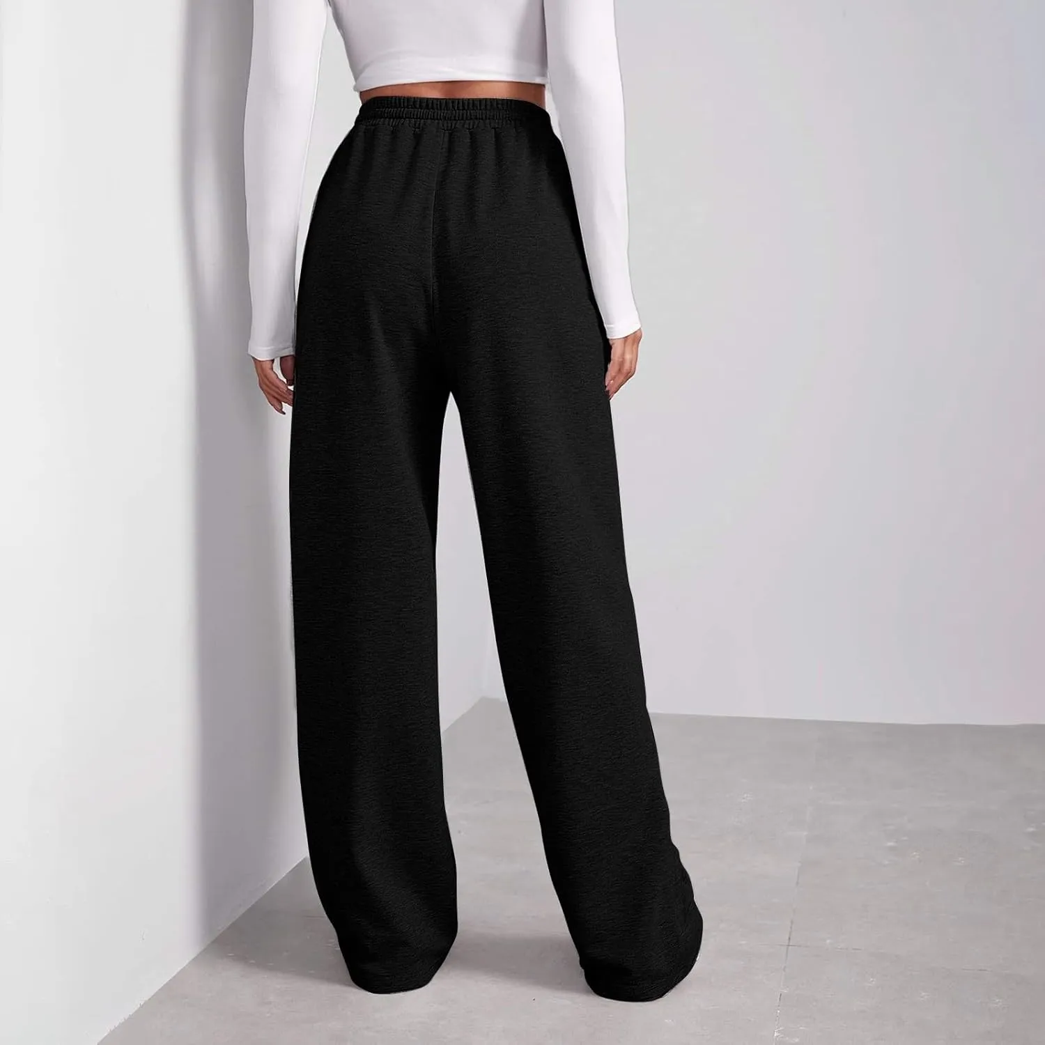 Pants for Women, Cotton Linen High Waist Wide Leg Pants Straight Summer