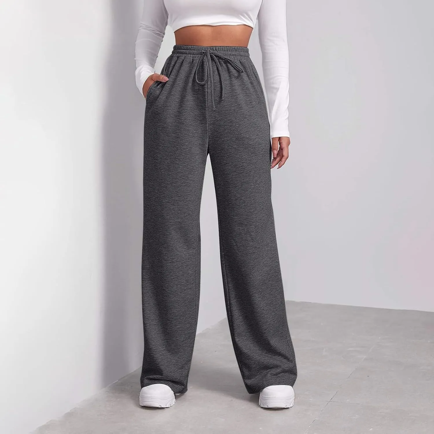 Pants for Women, Pants Wide Leg Straight High Waisted Summer Summmer Linen