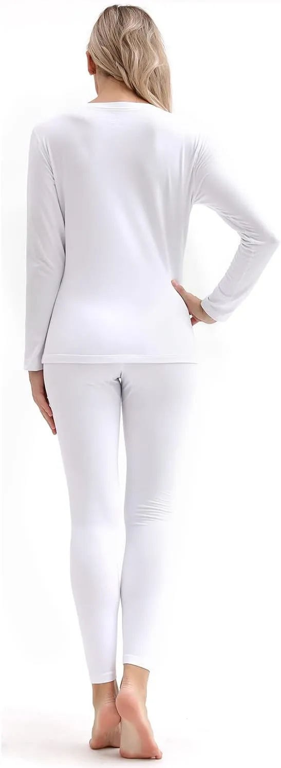PISIQI Thermal Underwear Women Ultra-Soft Long Johns Set Base Layer Skiing Winter Warm Top & Bottom