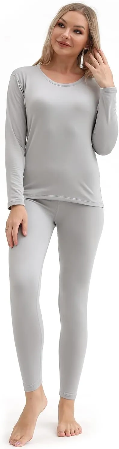 PISIQI Thermal Underwear Women Ultra-Soft Long Johns Set Base Layer Skiing Winter Warm Top & Bottom