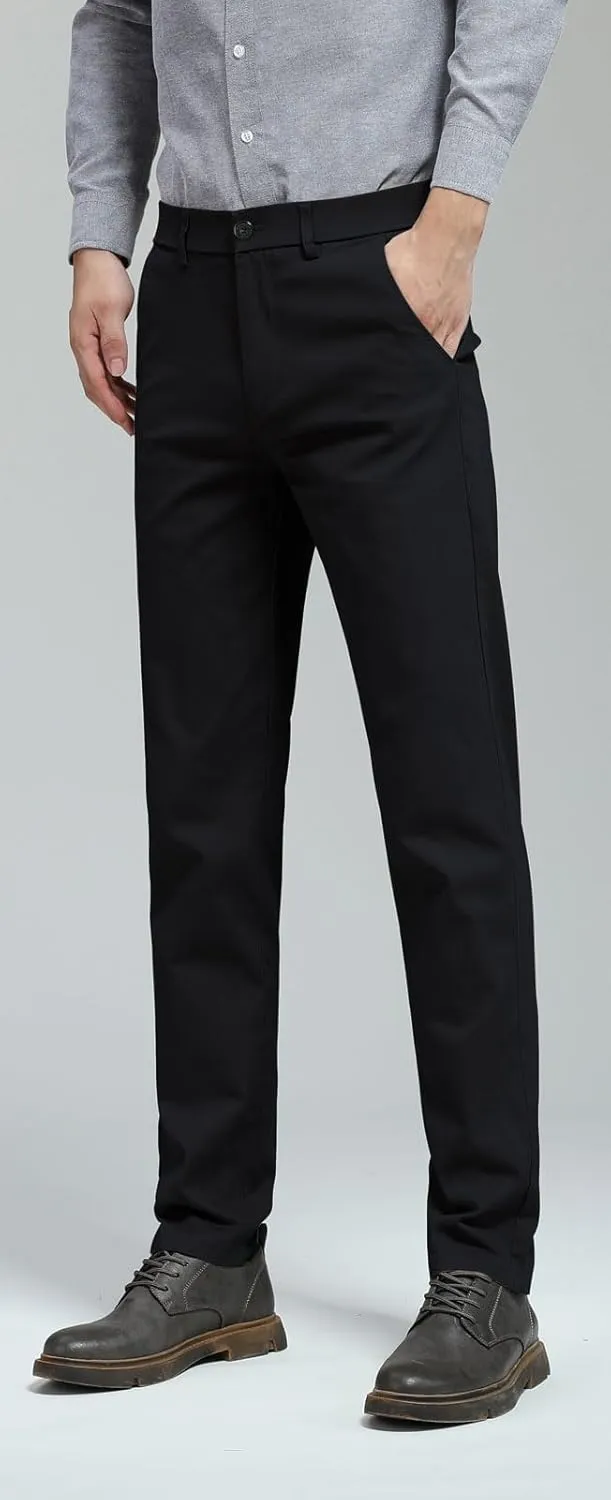 Plaid&Plain Men's Skinny Stretchy Khaki Pants Colored Pants Slim Fit Slacks Tapered Trousers