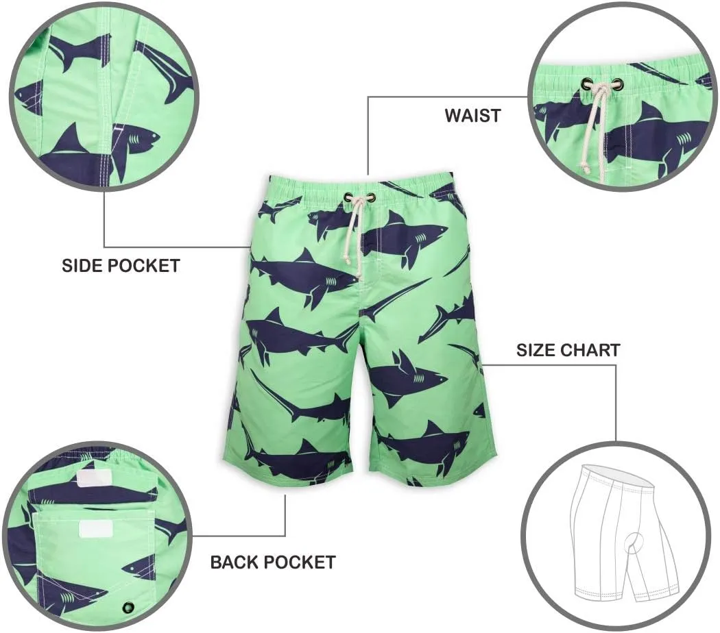 PREFER TO LIFE Men's Board Shorts, Quick Dry Swimwear Beach Holiday Party Bermuda Swim Big Pants 