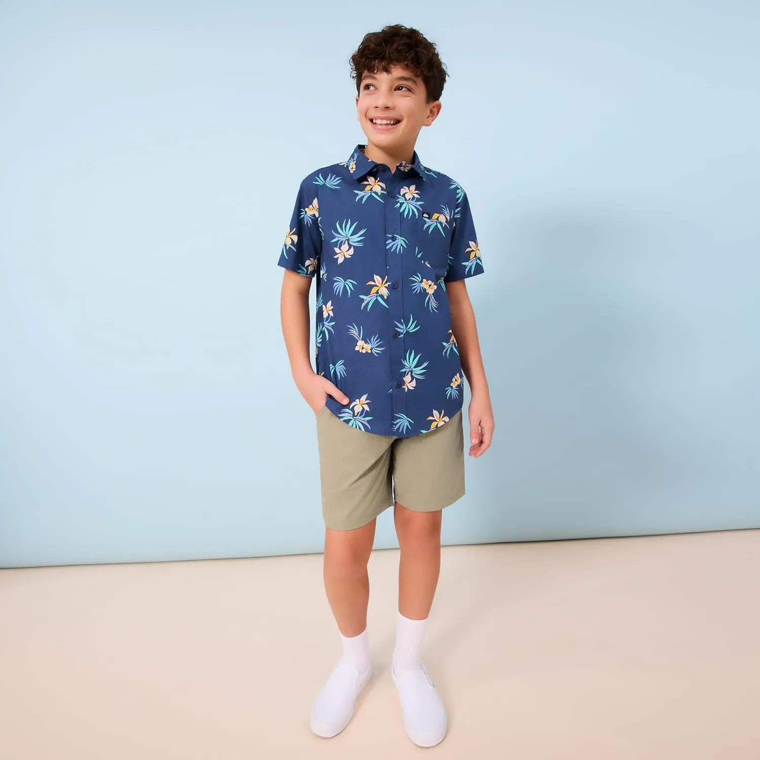 Quiksilver Boys' Eddie Pull-on Amphibian Hybrid Shorts, Water Friendly with Straight Leg Fit